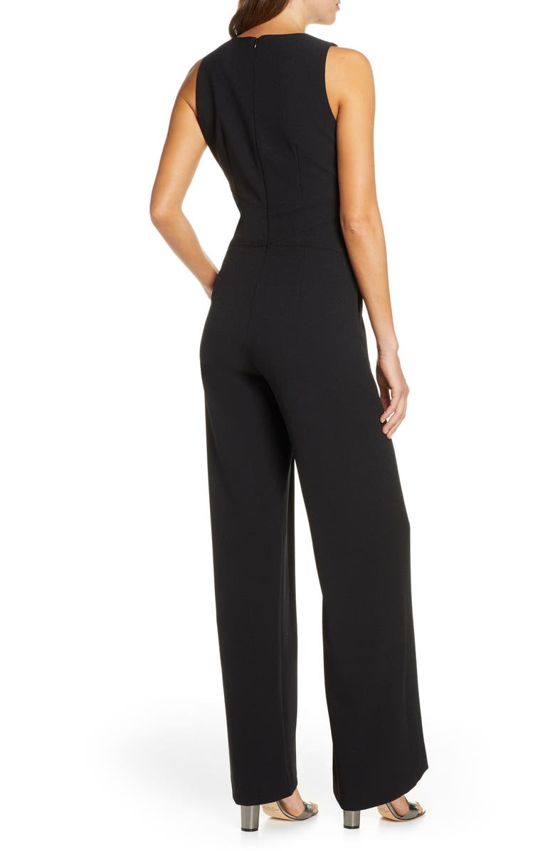 Vince Camuto Crisscross Waist Crepe Jumpsuit, Alternate, color, 