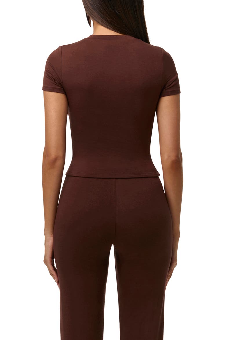 Smooth Short Sleeve Top, Alternate, color, CHOCOLATE