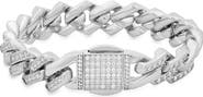 STEELTIME Men's Simulated Diamond Curb Chain Bracelet