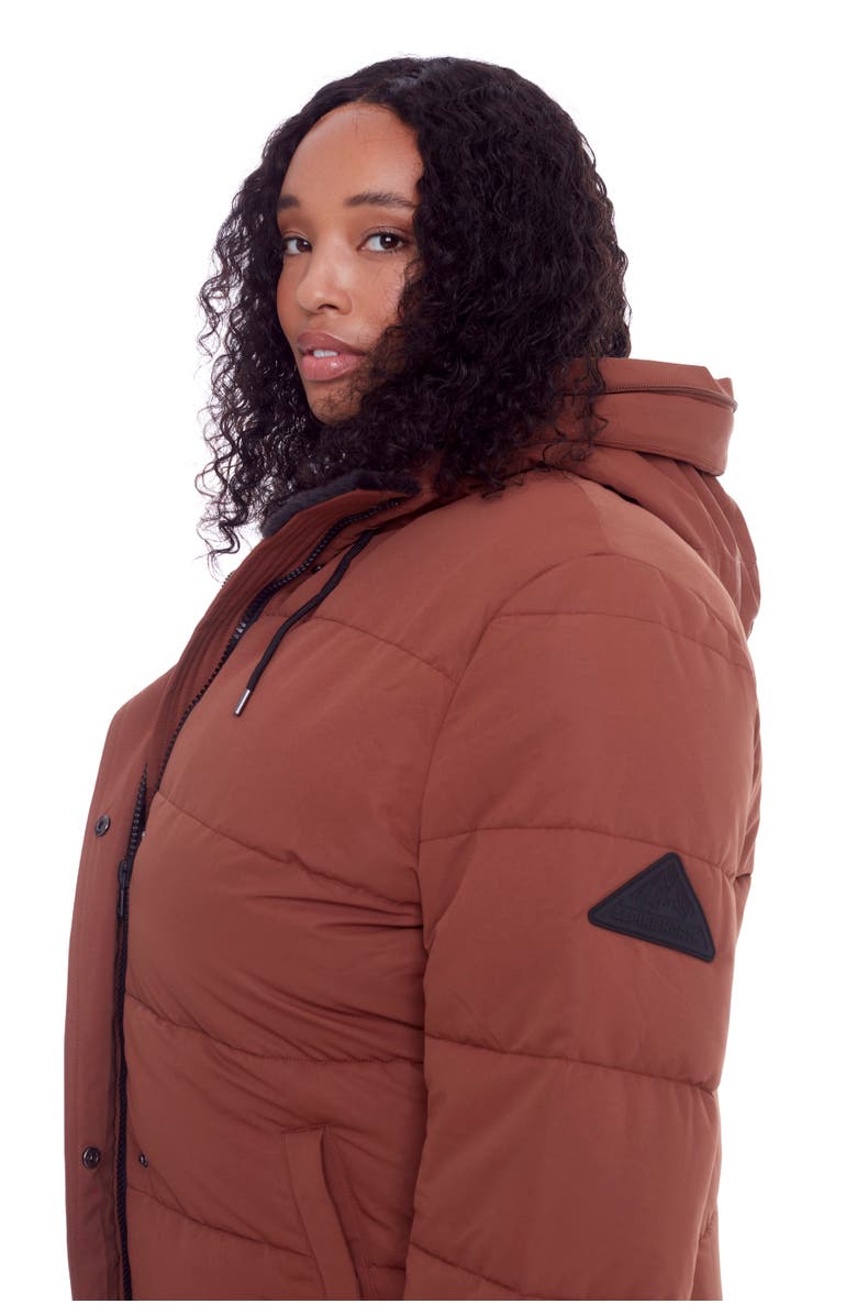 Alpine North AULAVIK PLUS SIZE - Vegan Down Mid-length Hooded Parka Coat, Alternate, color, Maple