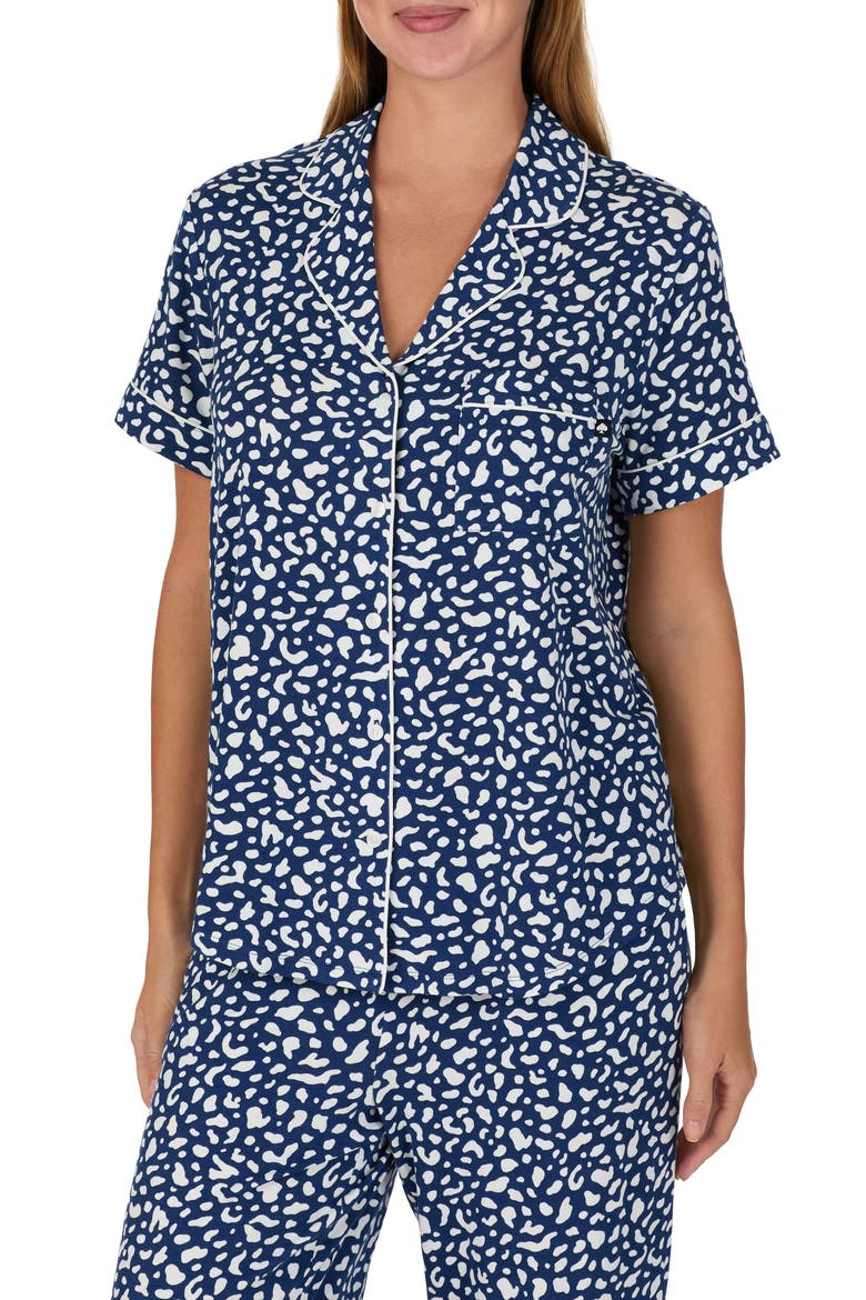 print crop pajamas, Alternate, color, DARK BLUE/ PRINT