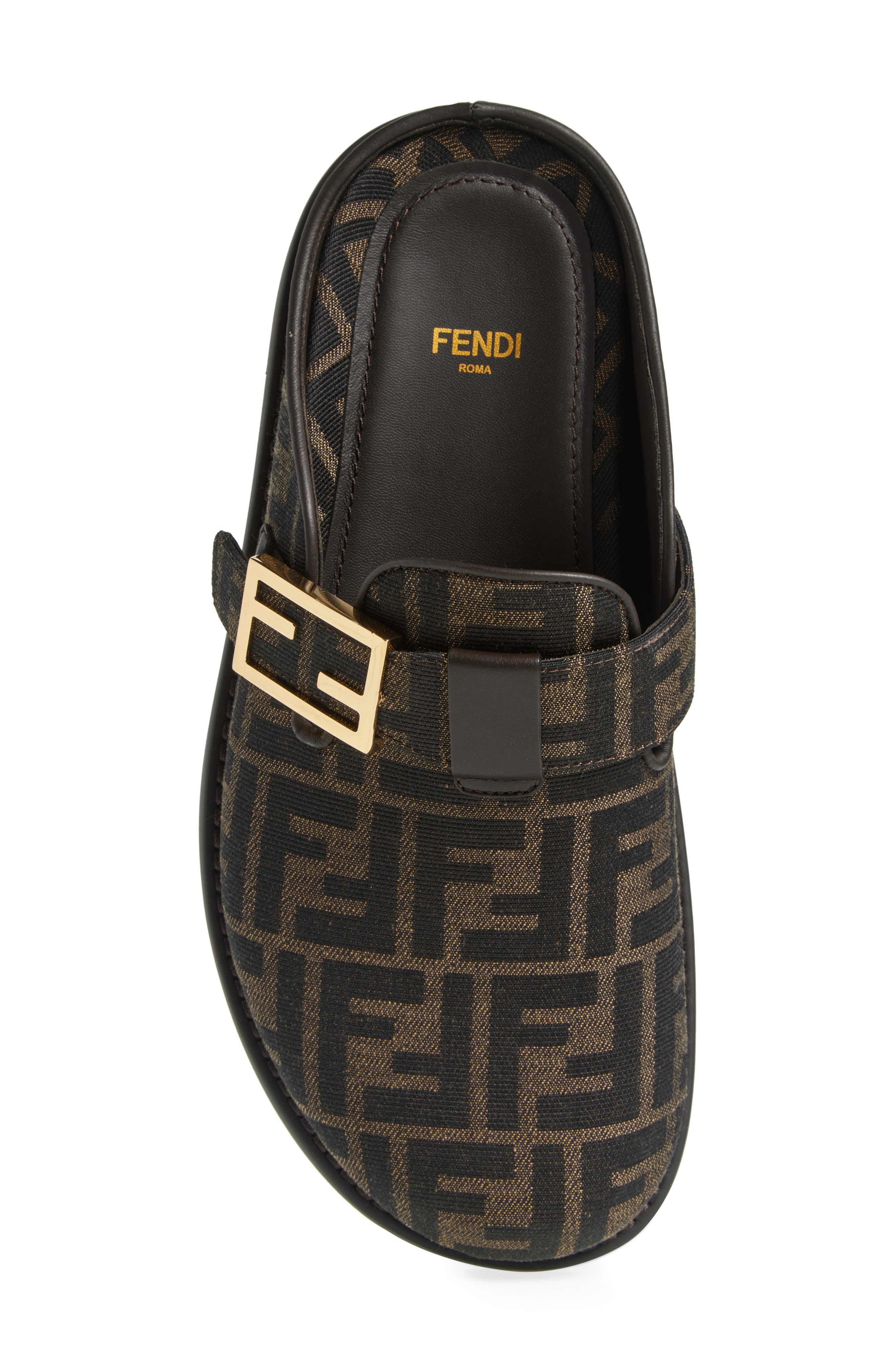 Feel FF Jacquard Clog, Alternate, color, BROWN/ BLACK