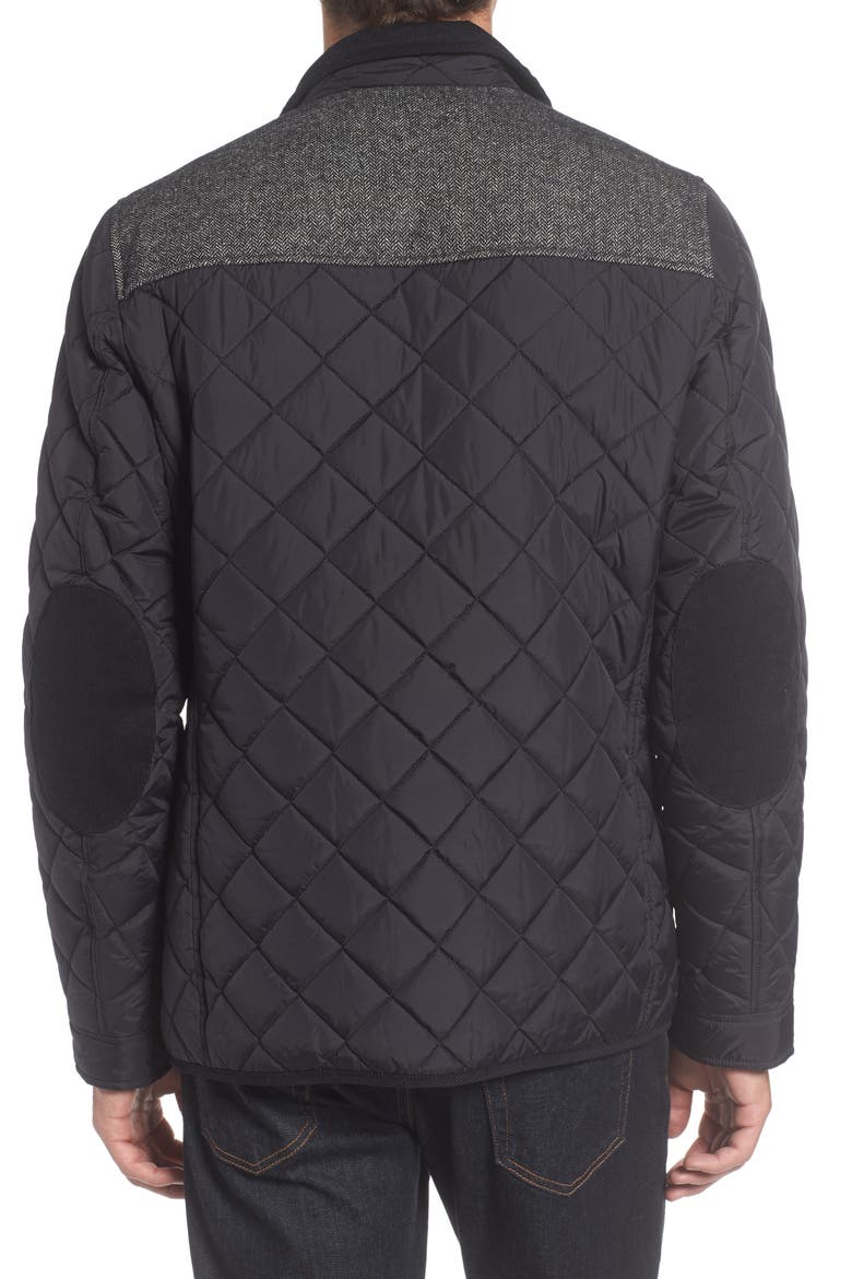 Diamond Quilted Full Zip Jacket, Alternate, color, BLACK