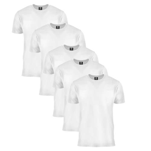 Benben Men Tee Crew Neck Basic Training 5 Pack In White