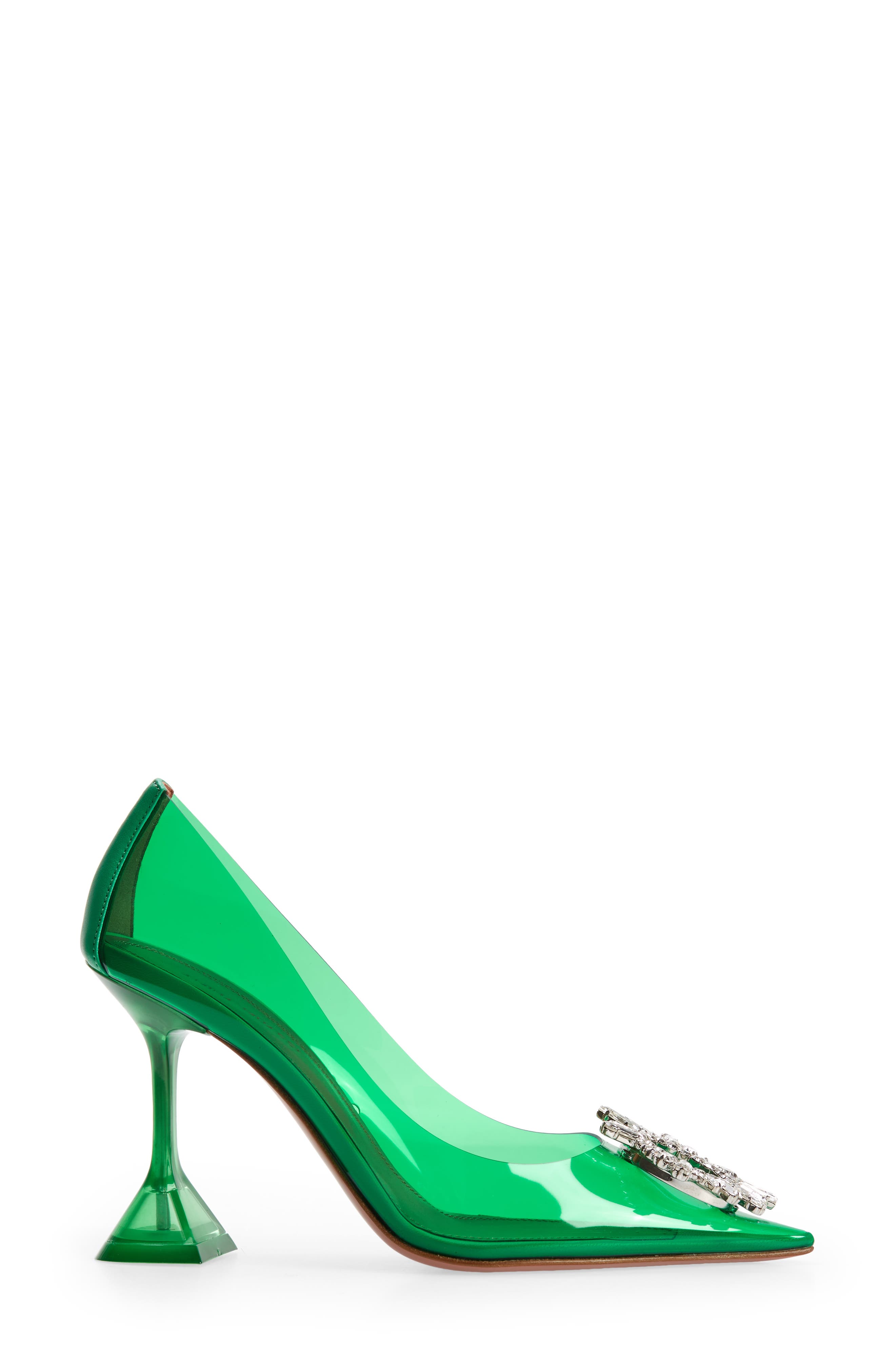 Amina Muaddi Begum Glass Pointed Toe Pump, Alternate, color, 