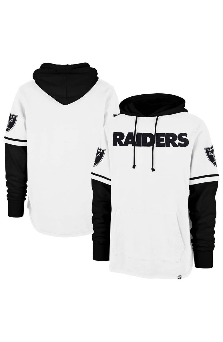 '47 Men's '47 White Las Vegas Raiders Trifecta Shortstop Pullover Hoodie, Alternate, color, White