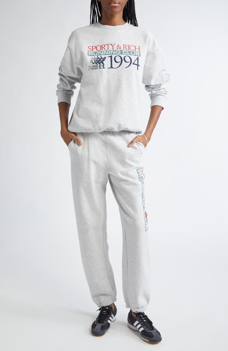 Sporty & Rich Finish Line Crewneck Sweatshirt, Alternate, color, 