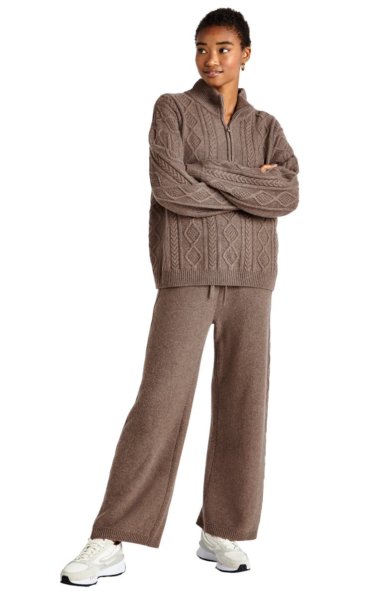 Splendid Dakota Cable Detail Wide Leg Sweater Pants, Alternate, color, 