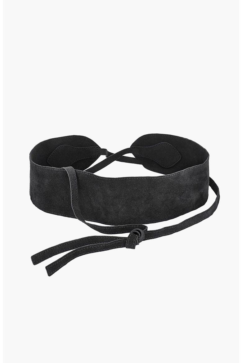 Women's Wide Suede Belt, Main, color, Black