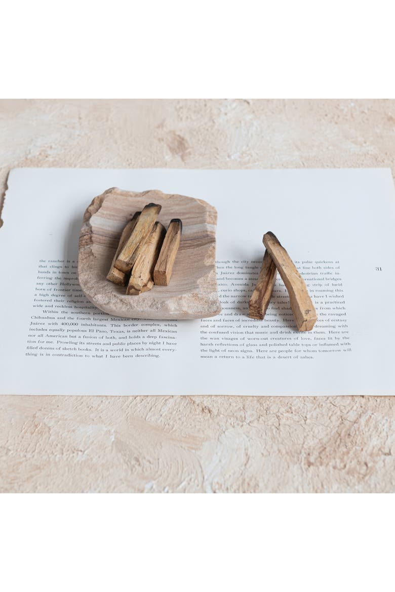 Rainbow Sandstone Soap Dish with Raw Edge, Natural, Alternate, color, Natural