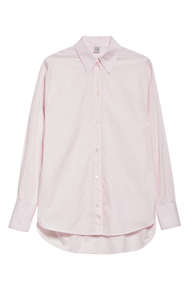 TOTEME Wide Sleeve Cotton Poplin Button-Up Shirt, Alternate, color, Blossom