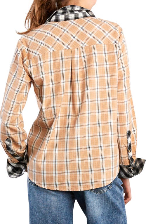 Billy T Something Plaid Shirt In Brown