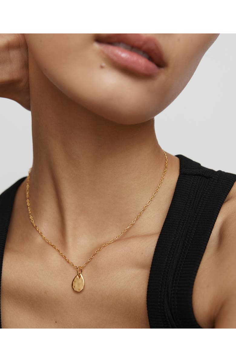 Monica Vinader Textured Chain Link Necklace, Alternate, color, 18K Gold Vermeil