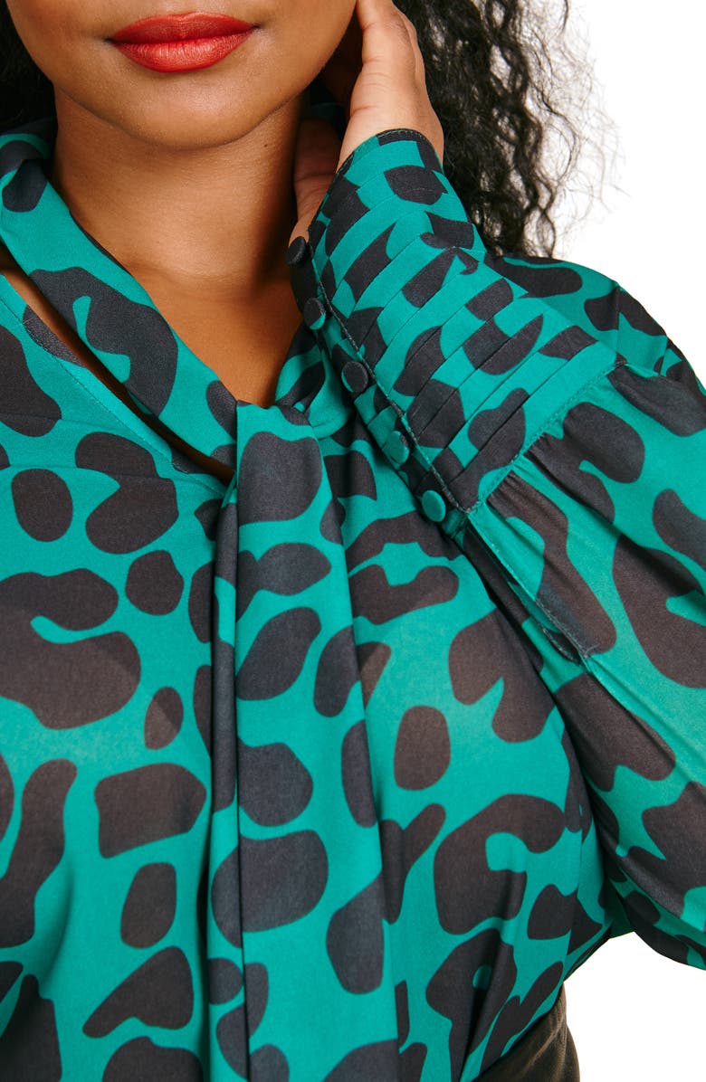 11 Honoré Tracy Print Tie Neck Blouse, Alternate, color,