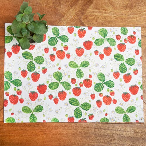 C & F Home C&f Home Strawberry Patch & Plaid Placemats Set Of 6, 14" X 20" In Multi
