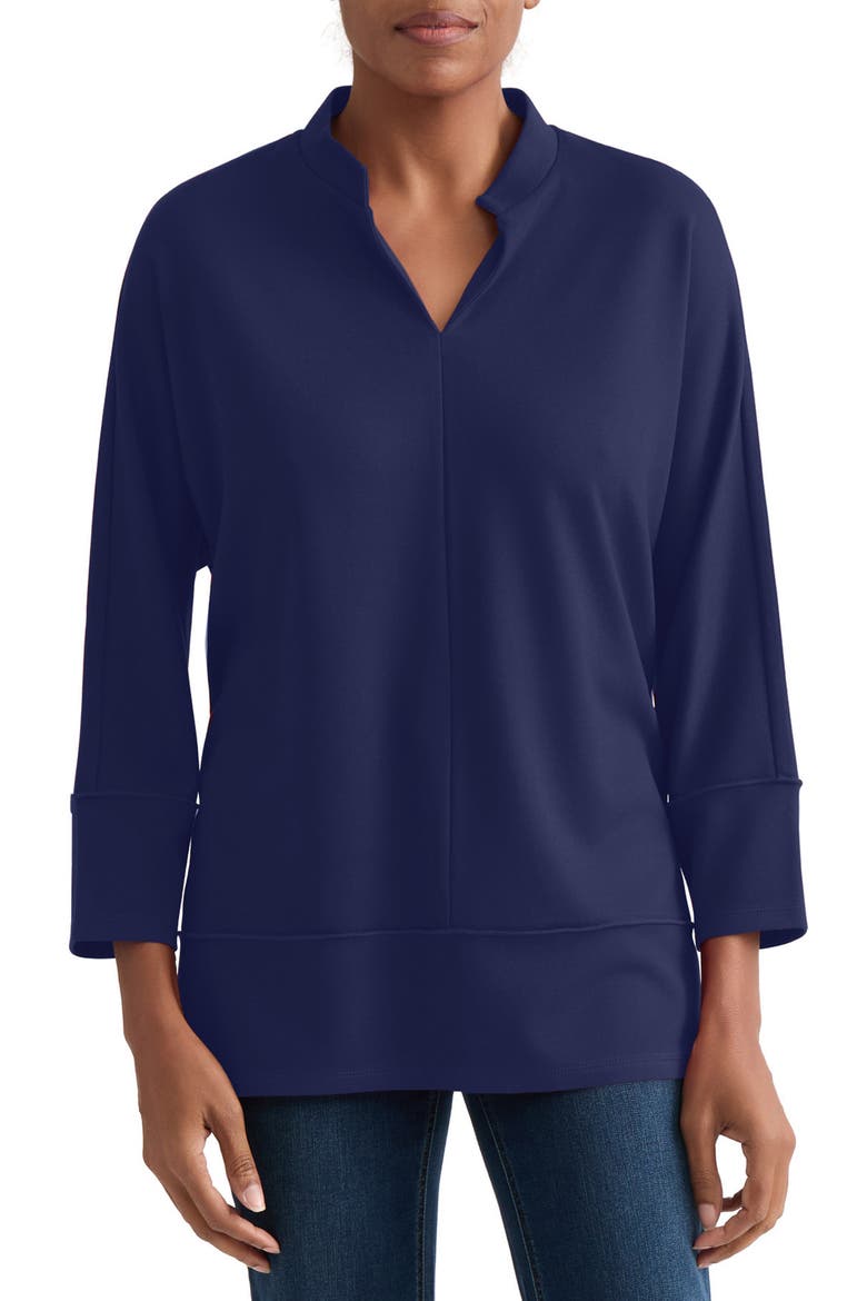 Johnny Collar Knit Top, Main, color, PACIFIC NAVY