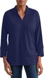 Jones New York Johnny Collar Knit Top
