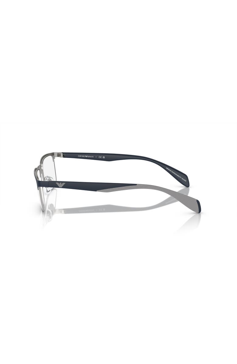 Emporio Armani 56mm Rectangle optical glasses, Alternate, color, Silver
