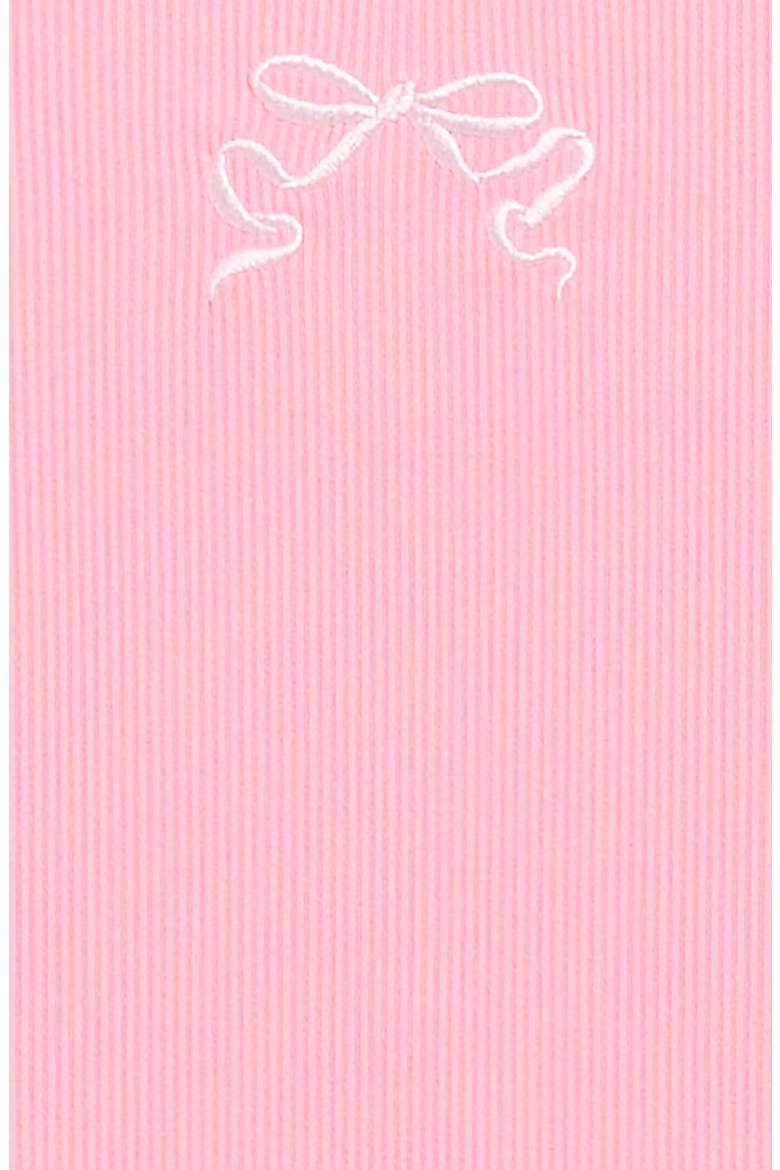 Kids' Embroidered Bow Ribbed T-Shirt, Alternate, color, IRIS