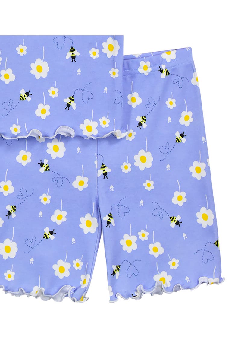 Cotton Fitted Short Pajama 2-Piece Set, Alternate, color, Happy Bees