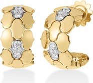Roberto Coin Cobra Diamond Hoop Earrings