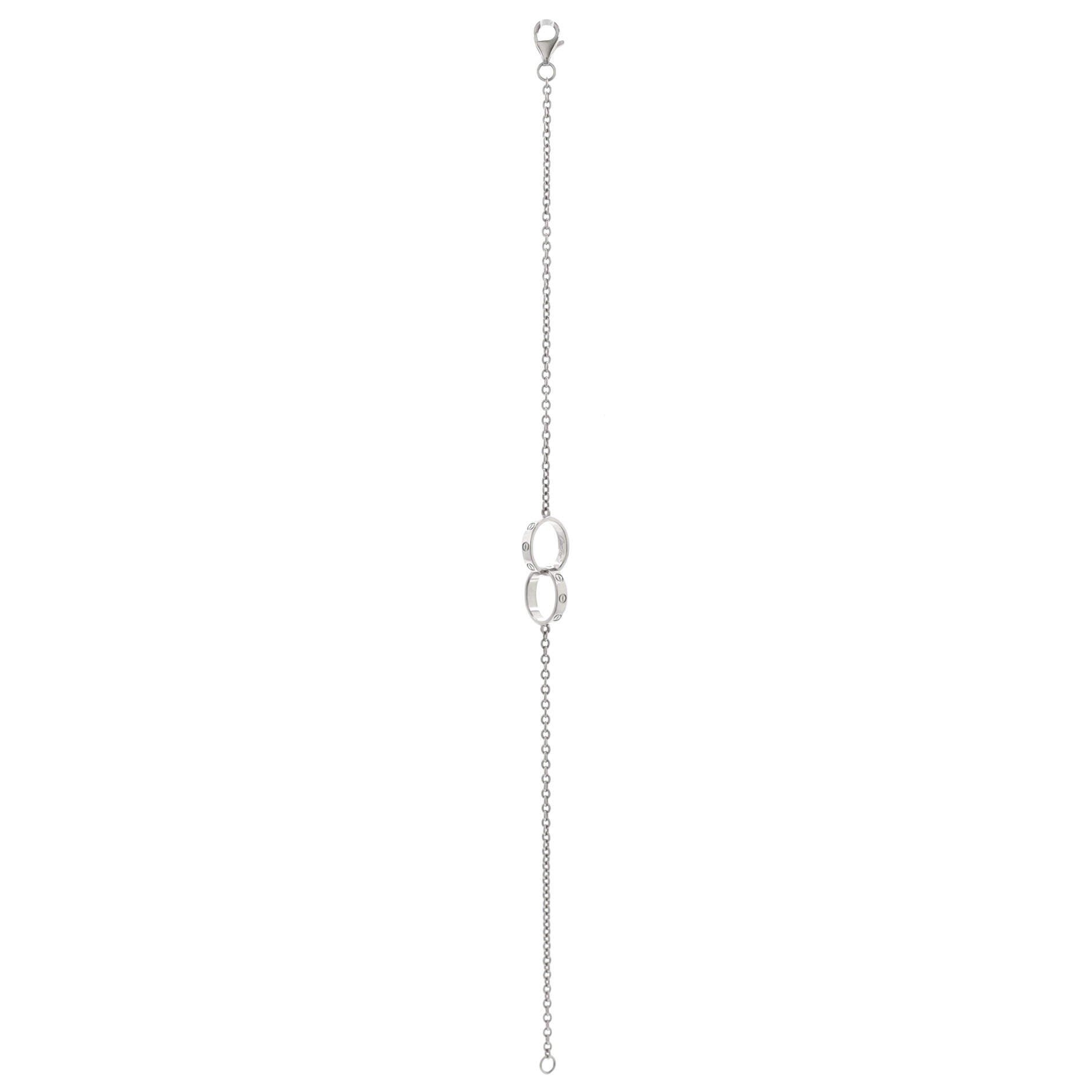 Love Interlocking Bracelet 18K White Gold, Alternate, color, Metallic Gold
