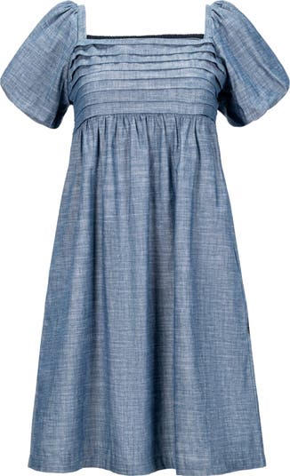 Women's Organic Ruched Chambray Dress