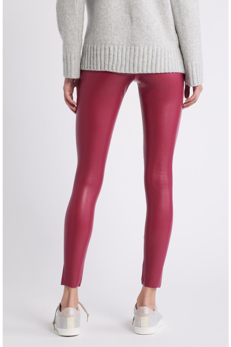 Control Top Faux Leather Leggings, Alternate, color, RASPBERRY
