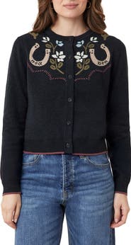 Scotch & Soda Floral Horseshoe Intarsia Crewneck Sweater