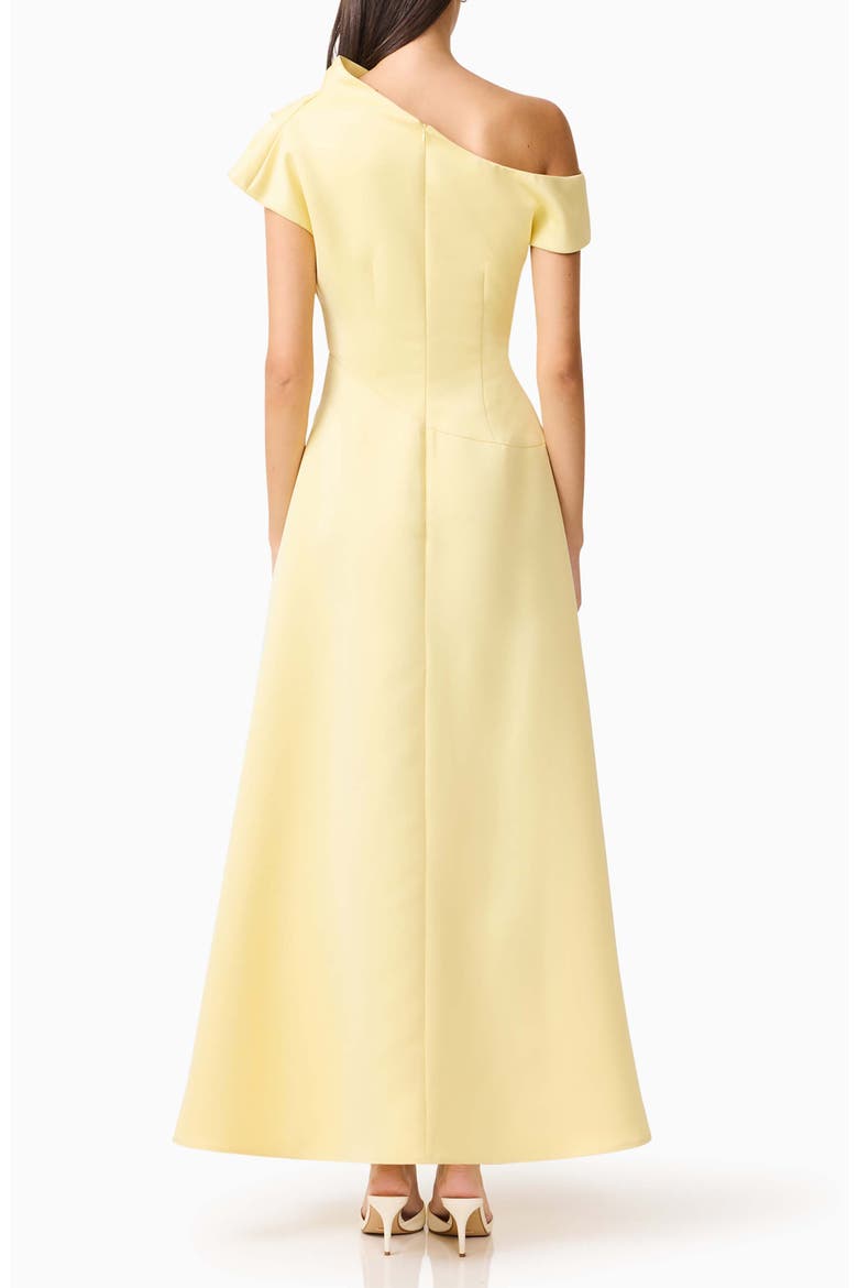 Marissa One-Shoulder Asymmetric Hem Duchess Satin Gown, Alternate, color, LEMON YELLOW