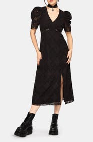 Disturbia Zephyr Crossed Lace V-Neck Midi Dress