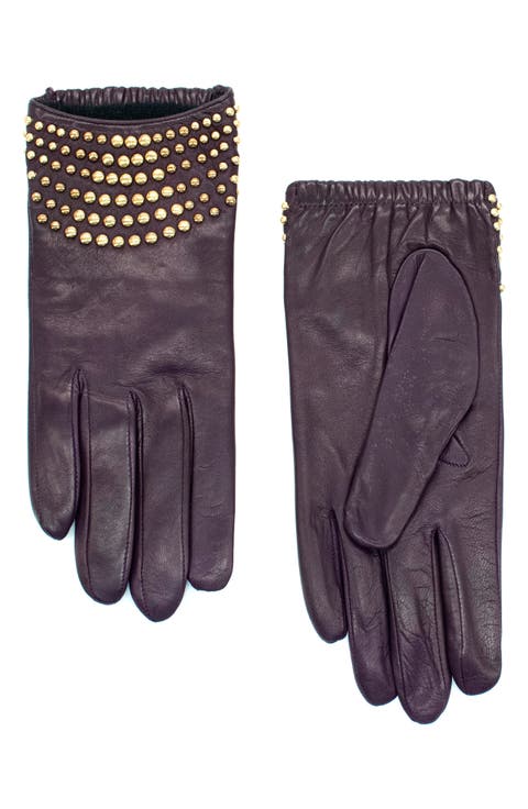 Studded Nappa Leather Gloves