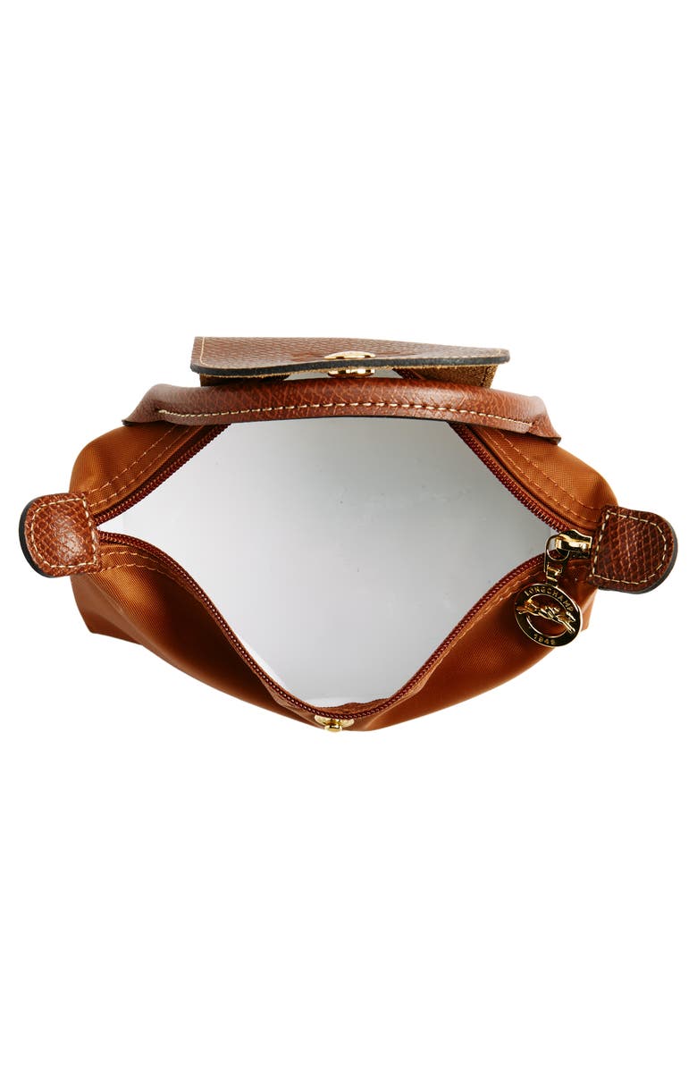 Longchamp Le Pliage Recycled Nylon Canvas Cosmetics Case, Alternate, color, Cognac