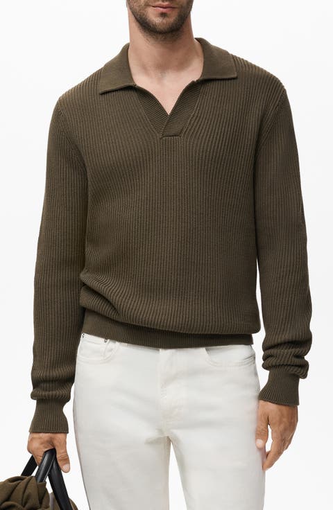 Structured Cotton Polo Sweater