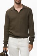 MANGO Structured Cotton Polo Sweater