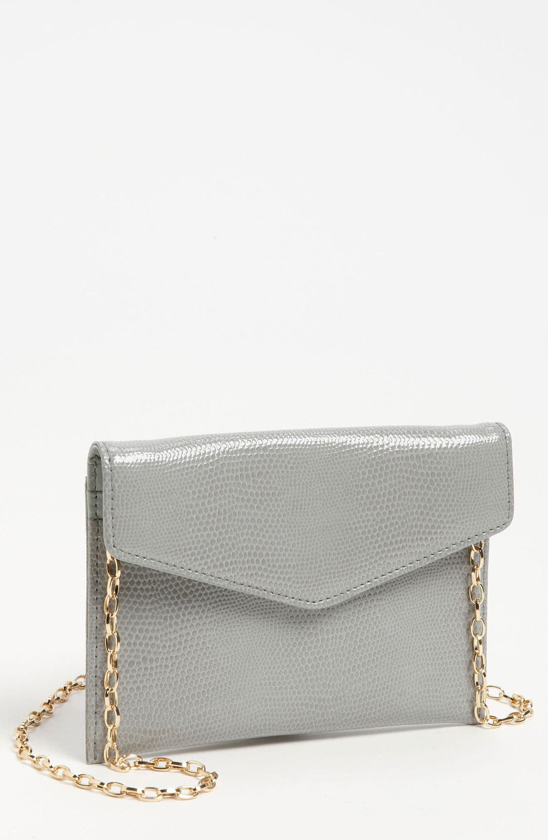 Halogen 'Amy' Lizard Embossed Leather Crossbody Bag, Main, color, DOVE GREY LIZARD