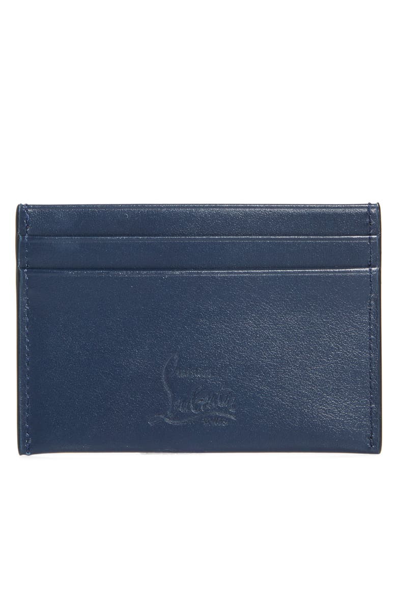 Bettina Leather Card Case, Alternate, color, MARINE/ GOLD