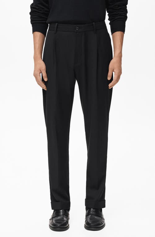 Mango Regular Fit Pleated Pants In Black