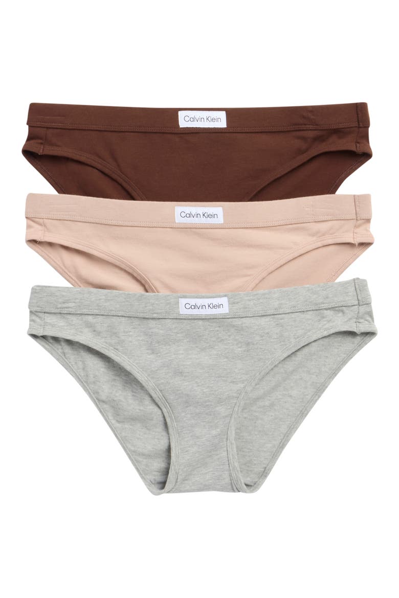 Assorted 3-Pack Bikinis, Main, color, GREY HTR/CEDAR/UMBER