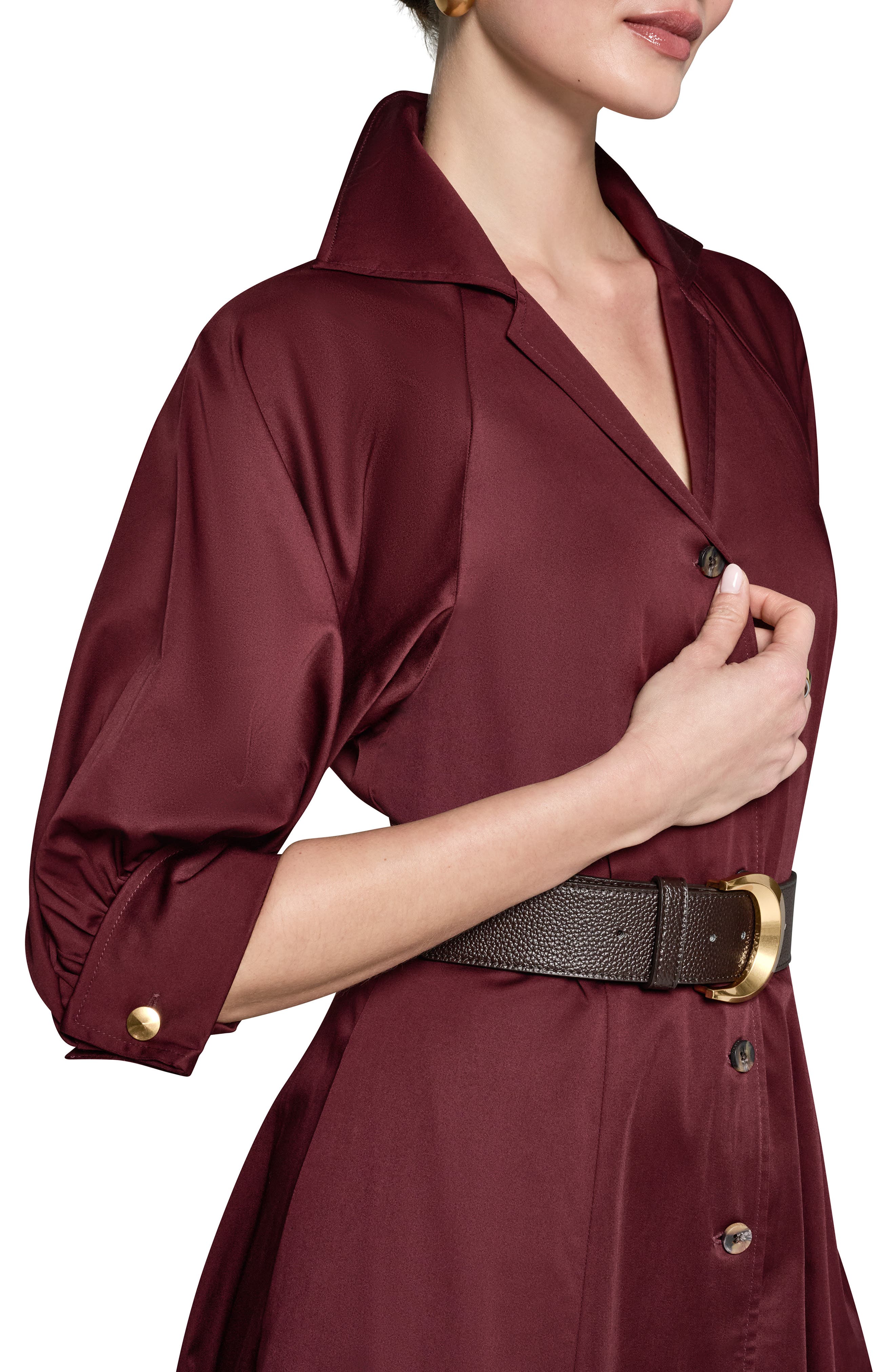 Donna Karan New York Belted Stretch Cotton Midi Shirtdress — фото 5
