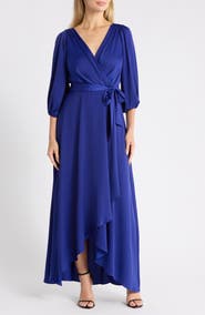 DKNY Balloon Sleeve Faux Wrap Dress