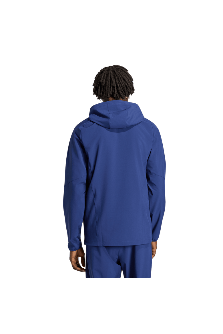 Men's adidas  Navy Seattle Sounders FC Tiro Travel Full-Zip Hooded Windbreaker, Alternate, color, Navy