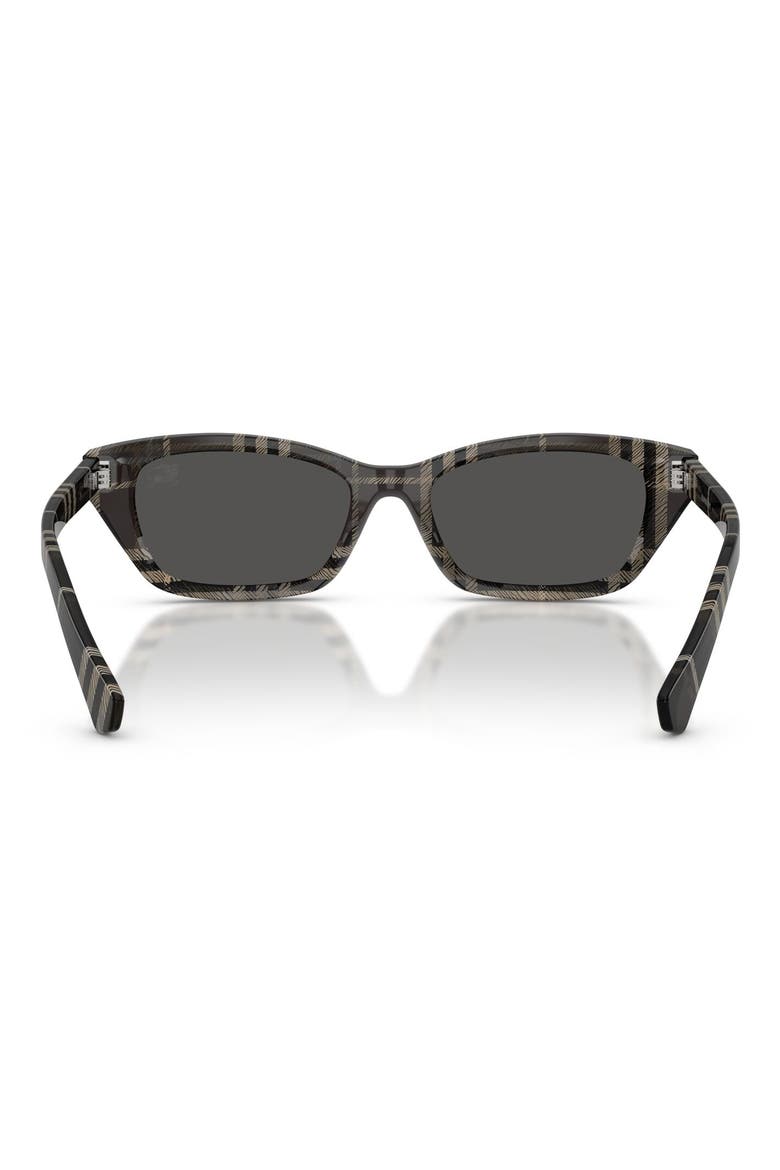 52mm Rectangular Sunglasses, Alternate, color, CHECK GREY / DARK GREY