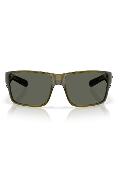 63mm Polarized Rectangular Sunglasses