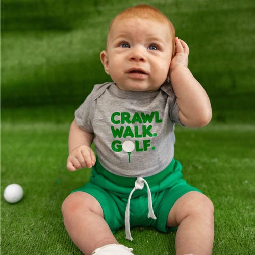 Sweet Wink Crawl, Walk, Golf Short Sleeve Bodysuit In Grey