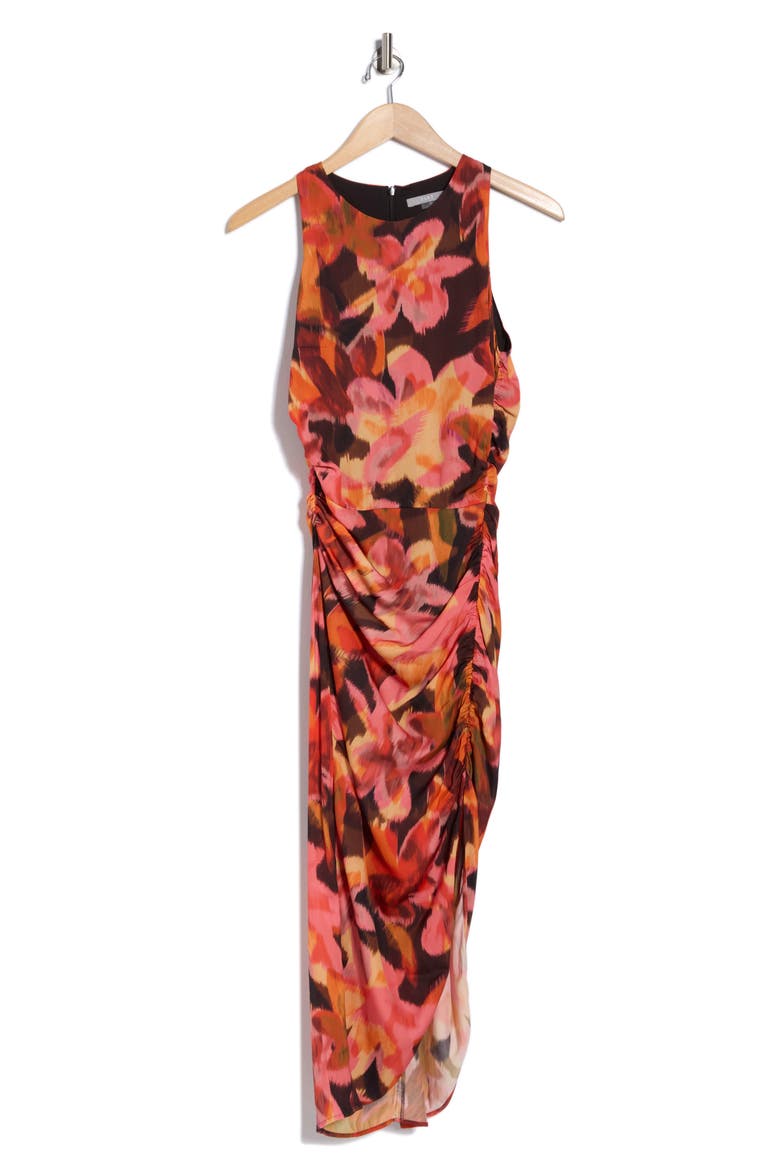 Leanna High Neck Asymmetric Maxi Dress, Alternate, color, BROMELIAD