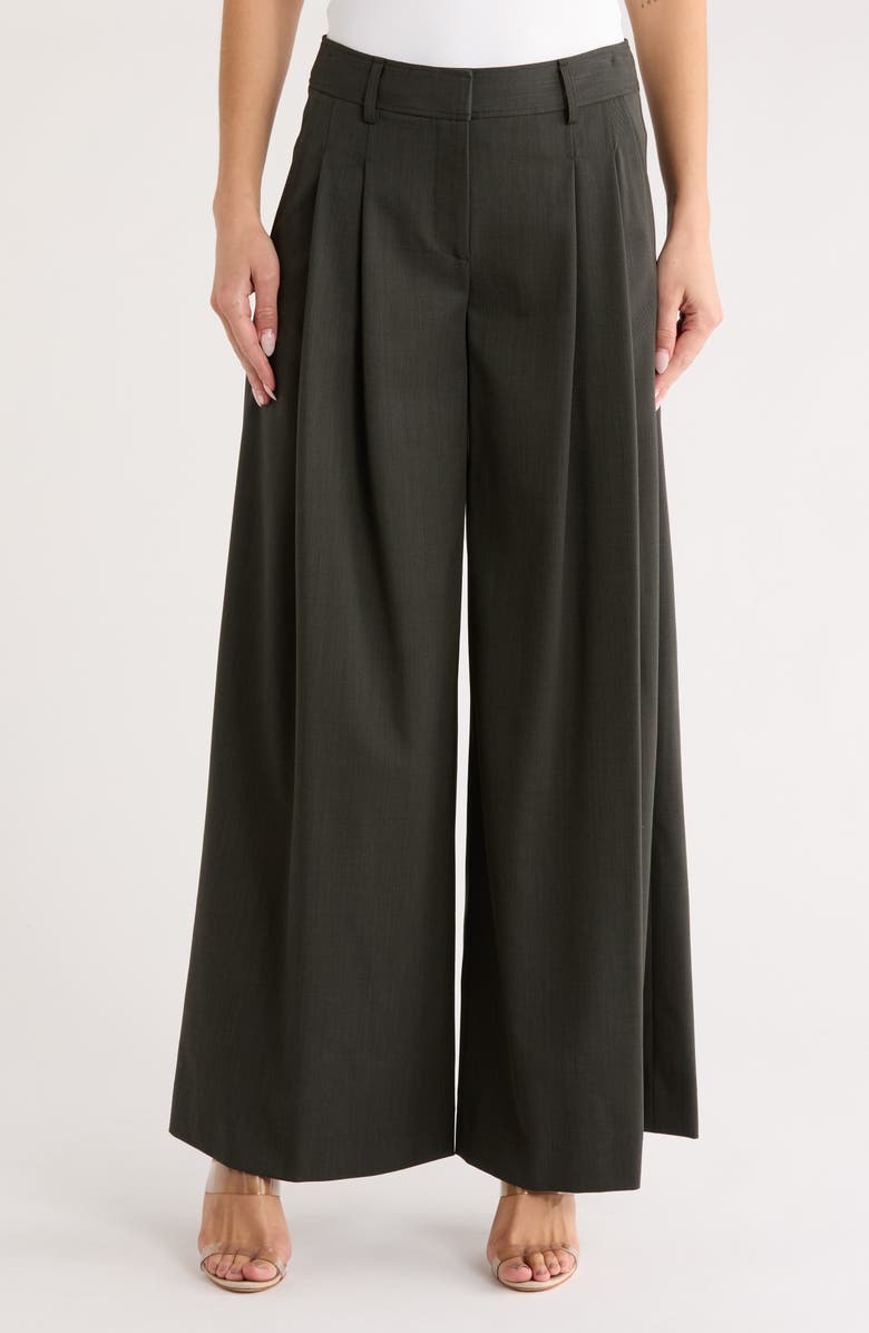 TWP New Didi Wide Leg Wool Blend Pants, Main, color, Military