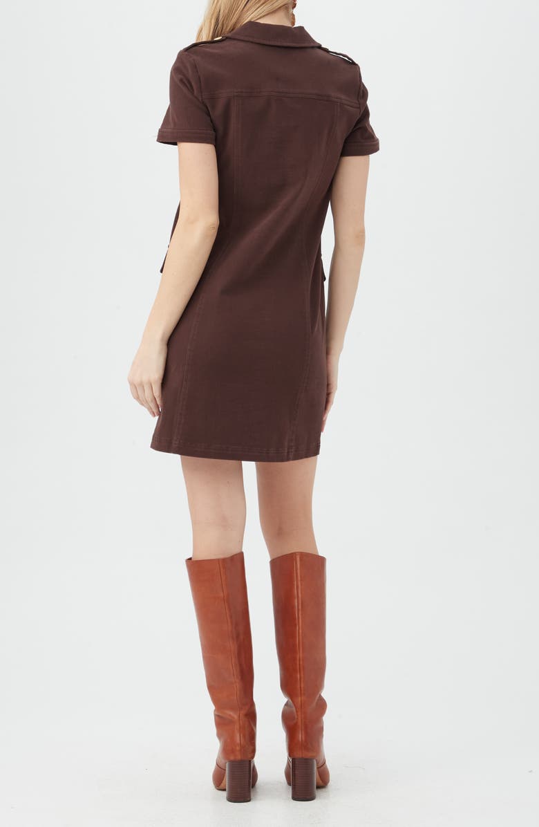 Trina Turk Cove Short Sleeve Utility Dress, Alternate, color, Mudcloth