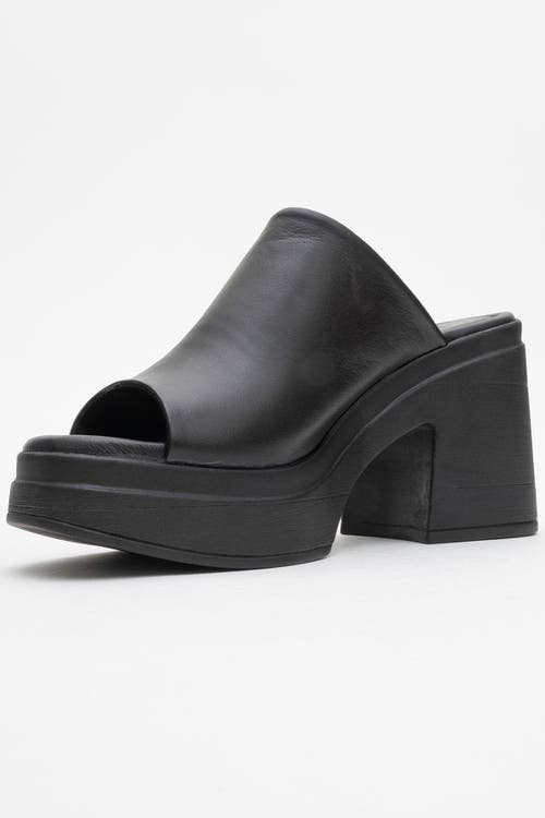 Forever & Always Shoes Nola Leather Platform Mules In Black