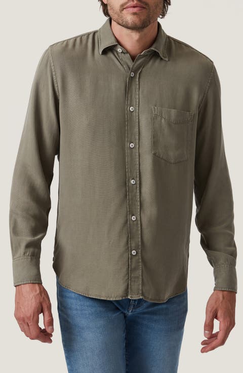Solid Lyocell Button-Up Shirt